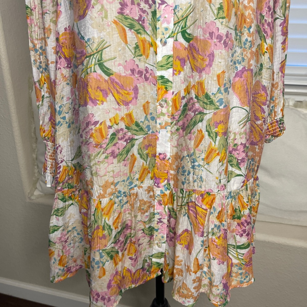 Fate With Love Floral Tiered Long-Sleeve Mini Dress - Boho Cottagecore - Picture 4 of 8